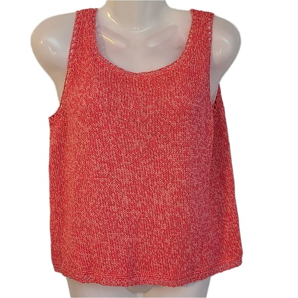 Sigrid Olsen Tops - Sigrid Olsen Sport Pink Coral Mix Knitted Sleeveless Tank Womens L NWT